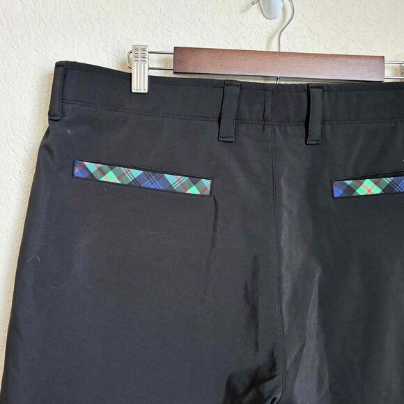 William Murray Mens Black Flat Front Plaid Shorts Size 38 Outdoor Golf - Picture 7 of 12